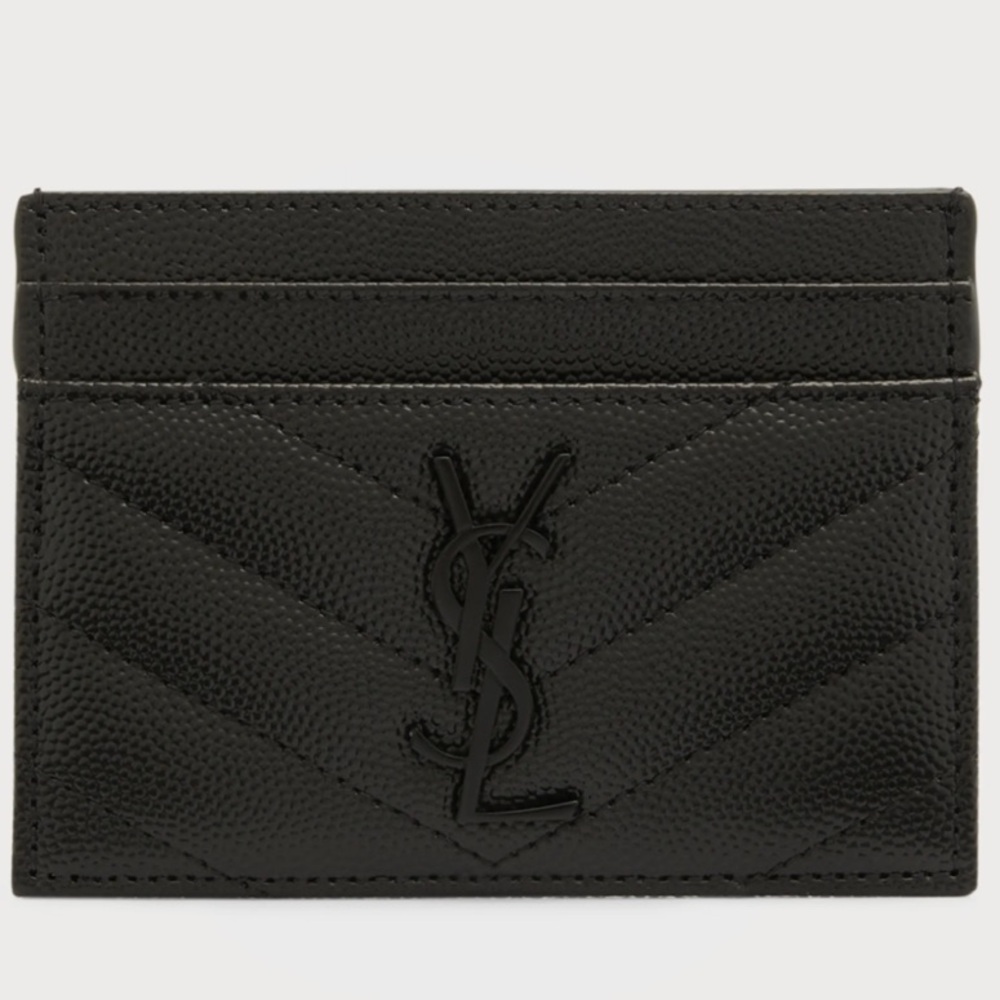 YSL Card Holder in Grain Leather